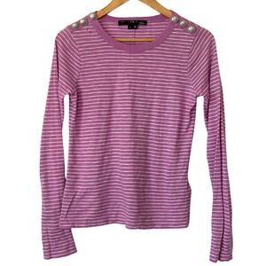 Veronica Beard Annemarie 100% Cotton Long Sleeve Stripe T-Shirt • Size XS